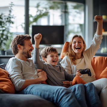 Familie auf der Couch