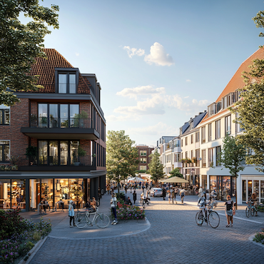 Moderne Stadt in Brandenburg mit Glasfaser